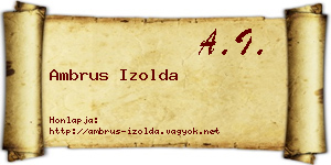 Ambrus Izolda névjegykártya